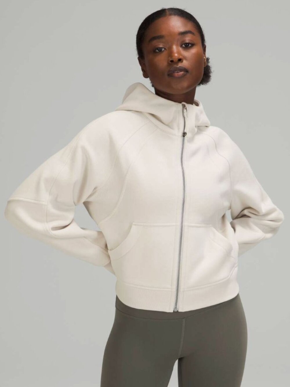 Lululemon Scuba Oversized Full Zip W3EOZS White Opal - XS/S